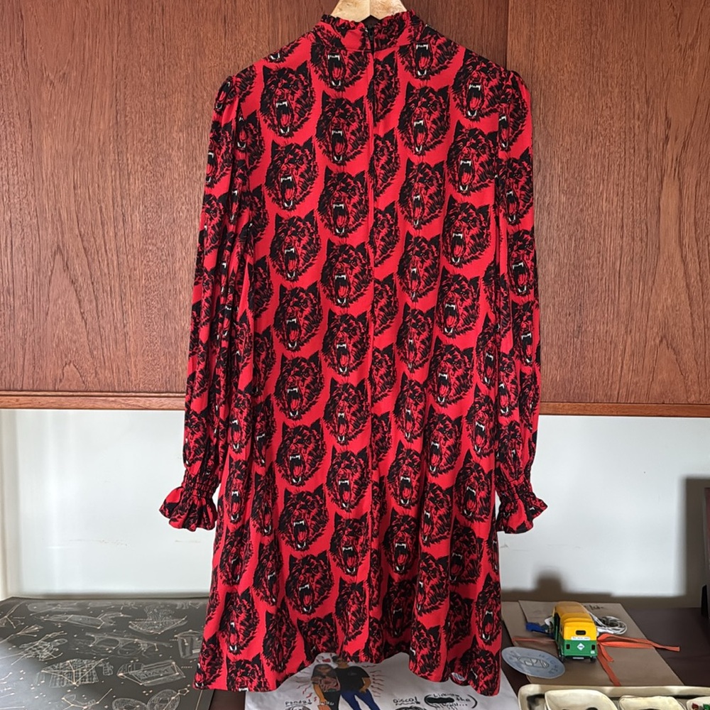 Nooworks Stevie Red and Black Wolverines Print Dress. Size Large. - Picture 7 of 10